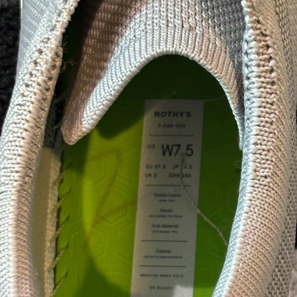 Rothys The Lace Up Shoes Women’s Size 7.5 Storm Gray Knit Breathable - Picture 7 of 8